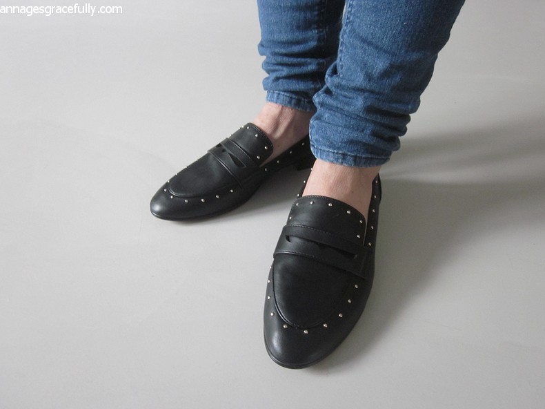 H&M zwarte loafer met studs