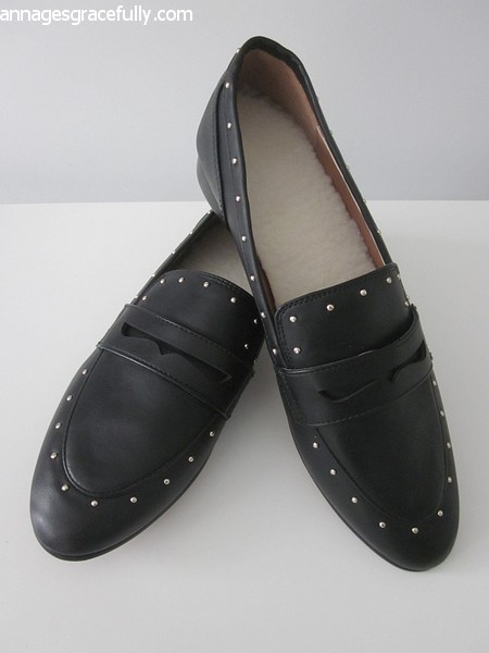 H&M zwarte loafers met studs