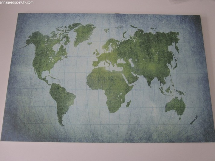 Wereldkaart op hout